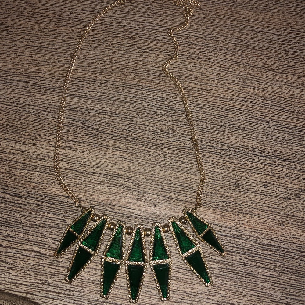 Emerald Green Statement Necklace - image 2